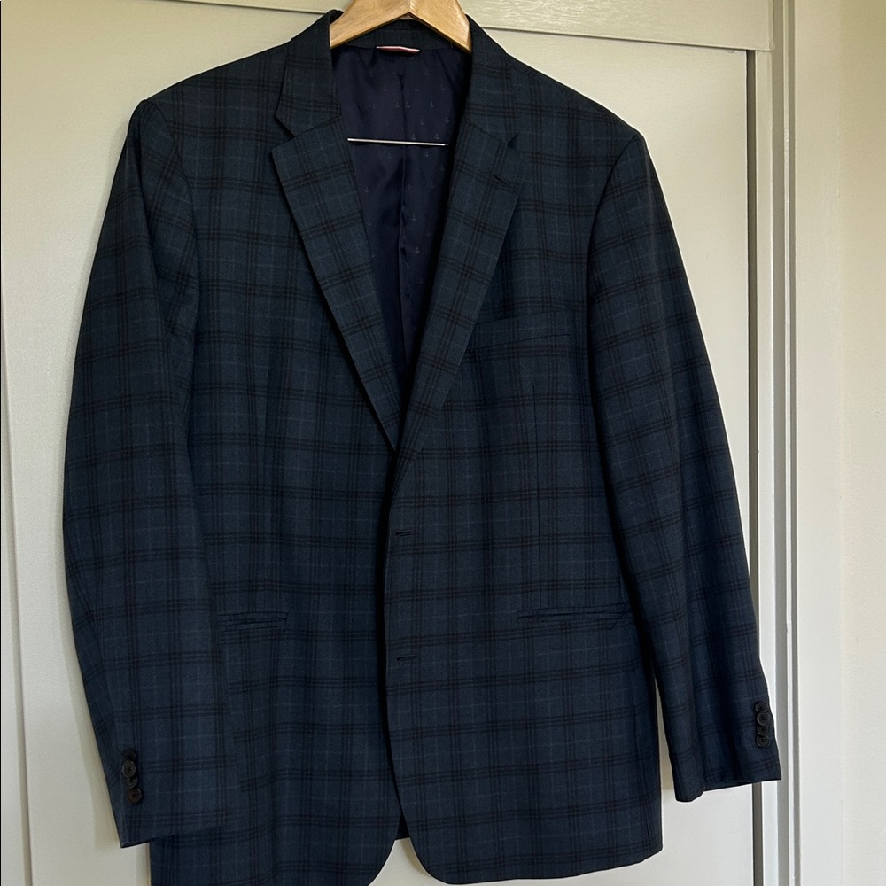 Tommy Hilfiger Navy Checkered Blazer